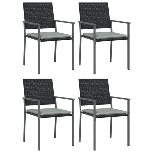 vidaXL spisebordssæt til haven 5 dele med hynder polyrattan og stål