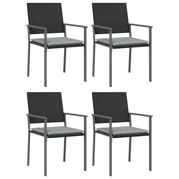 vidaXL spisebordssæt til haven 5 dele med hynder polyrattan og stål