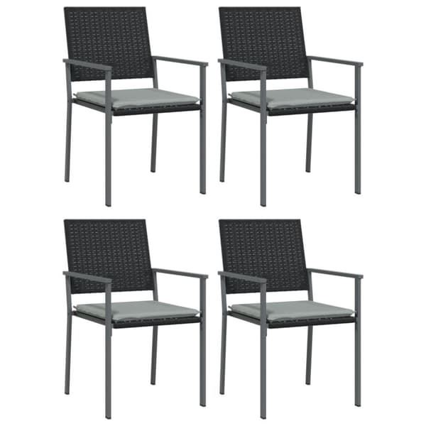 vidaXL spisebordssæt til haven 5 dele med hynder polyrattan og stål