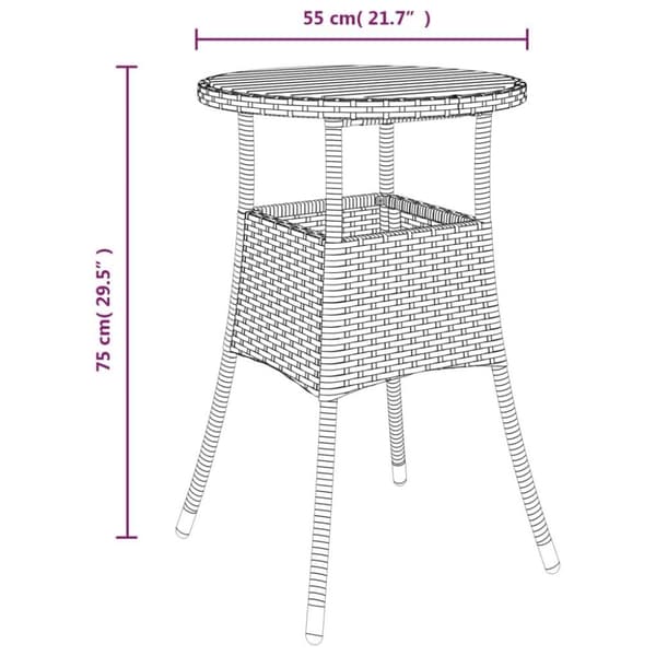 vidaXL bistrosæt til haven 5 dele med hynder polyrattan grå