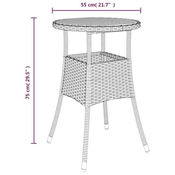 vidaXL bistrosæt til haven 3 dele med hynder polyrattan grå