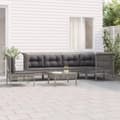 Miniatyrbillede 2 af 10: vidaXL loungesæt til haven 7 dele med hynder polyrattan grå