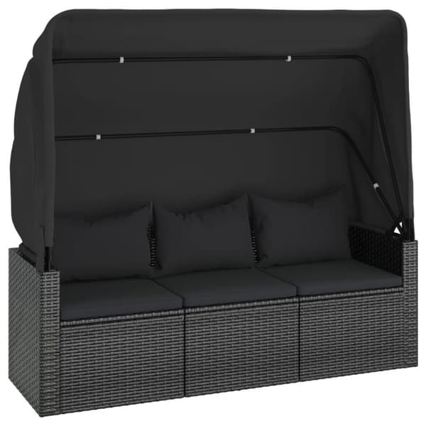vidaXL sofasæt til haven 4 dele med hynder polyrattan sort