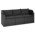 Miniatyrbillede 6 af 11: vidaXL sofasæt til haven 4 dele med hynder polyrattan sort