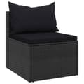 Miniatyrbillede 9 af 11: vidaXL sofasæt til haven 4 dele med hynder polyrattan sort