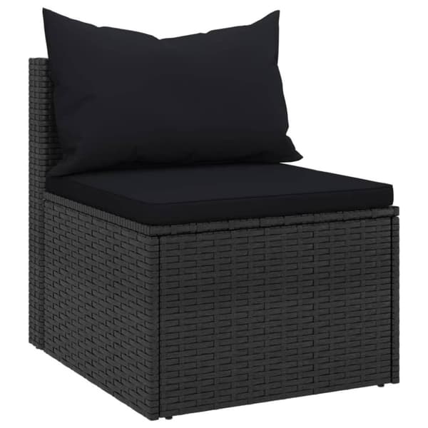 vidaXL sofasæt til haven 4 dele med hynder polyrattan sort