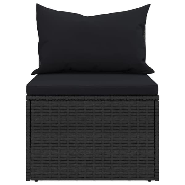 vidaXL sofasæt til haven 4 dele med hynder polyrattan sort