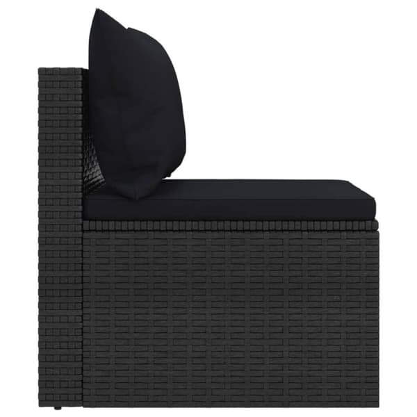 vidaXL sofasæt til haven 4 dele med hynder polyrattan sort