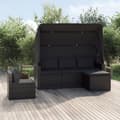 Miniatyrbillede 2 af 11: vidaXL sofasæt til haven 4 dele med hynder polyrattan sort