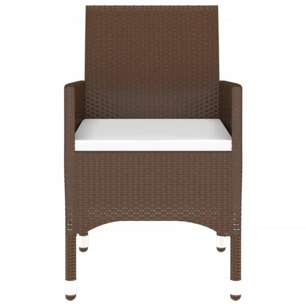 vidaXL Hagebistrosett 3 deler polyrotting og herdet glass brun
