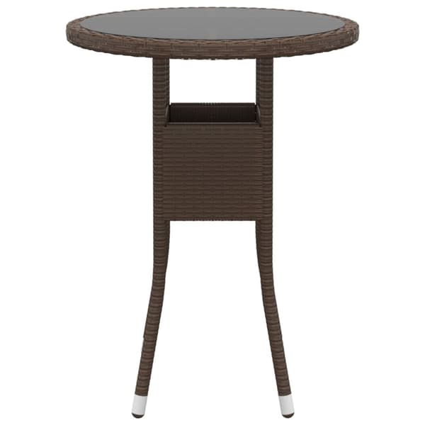 vidaXL Hagebistrosett 3 deler polyrotting og herdet glass brun