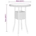 Miniatyrbilde 8 av 8: vidaXL Hagebistrosett 3 deler polyrotting og herdet glass brun