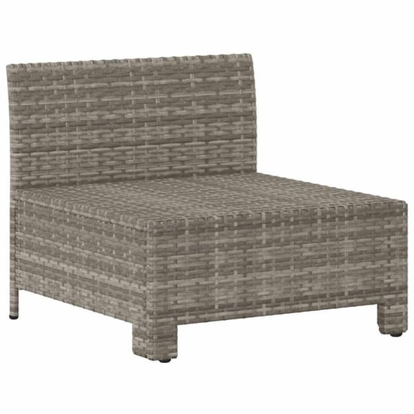 vidaXL midtermodul til havesofa med hynde polyrattan grå