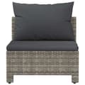 Miniatyrbillede 5 af 10: vidaXL midtermodul til havesofa med hynde polyrattan grå