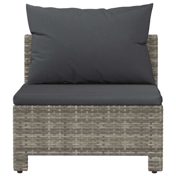vidaXL midtermodul til havesofa med hynde polyrattan grå