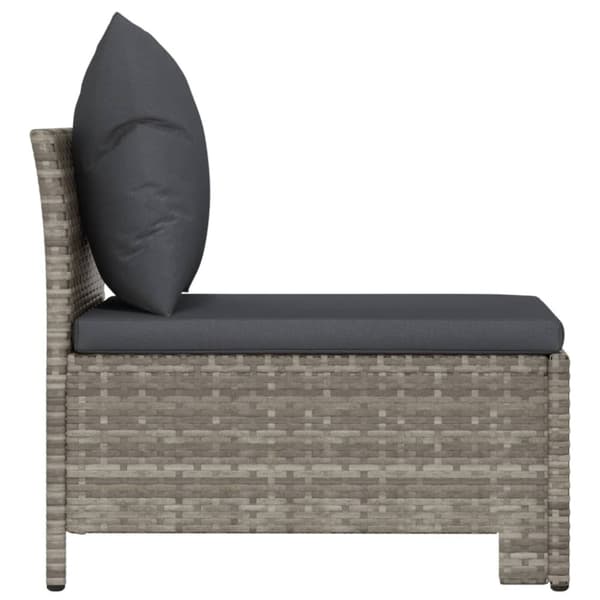 vidaXL midtermodul til havesofa med hynde polyrattan grå