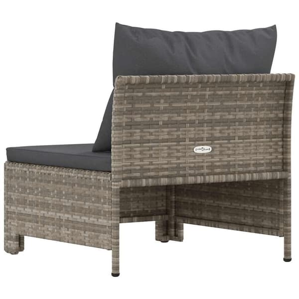 vidaXL midtermodul til havesofa med hynde polyrattan grå