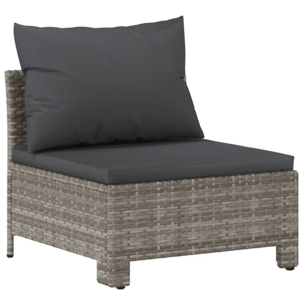 vidaXL midtermodul til havesofa med hynde polyrattan grå