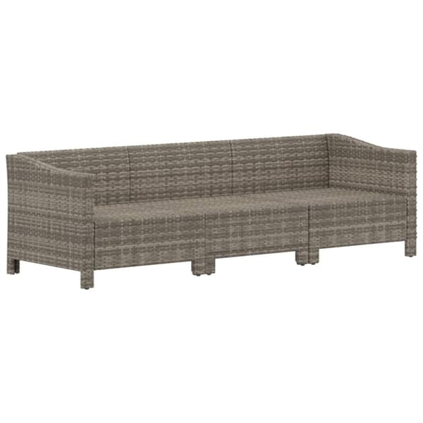 vidaXL loungesæt til haven 3 dele med hynder polyrattan grå