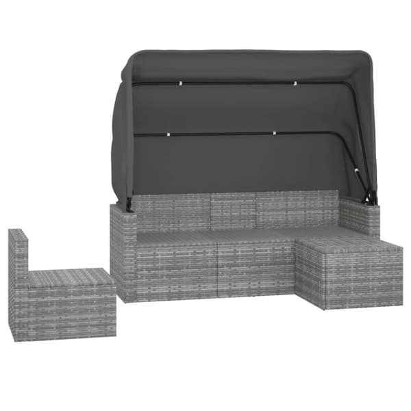 vidaXL sofasæt til haven 4 dele med hynder polyrattan grå