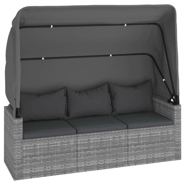 vidaXL sofasæt til haven 4 dele med hynder polyrattan grå
