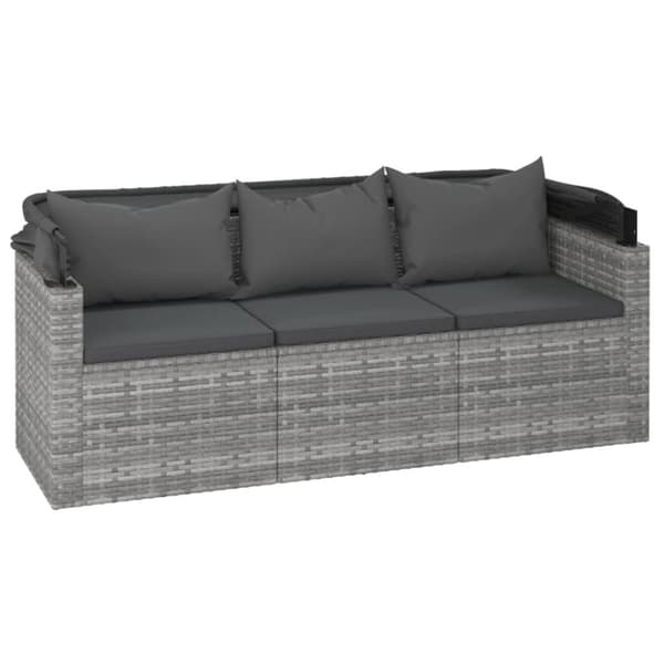 vidaXL sofasæt til haven 4 dele med hynder polyrattan grå