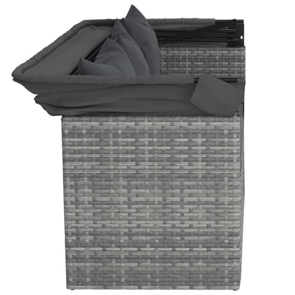 vidaXL sofasæt til haven 4 dele med hynder polyrattan grå