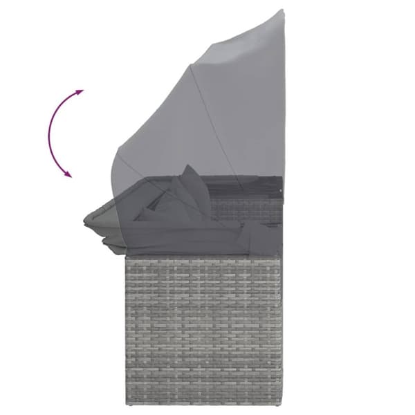 vidaXL sofasæt til haven 4 dele med hynder polyrattan grå
