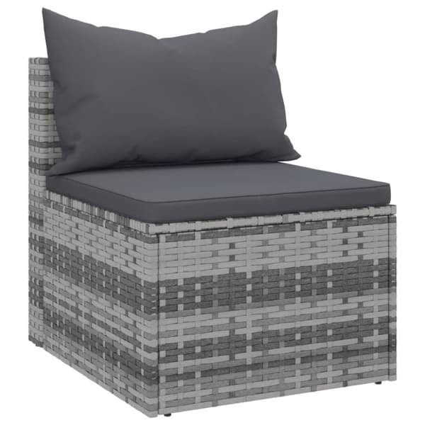 vidaXL sofasæt til haven 4 dele med hynder polyrattan grå