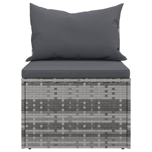 vidaXL sofasæt til haven 4 dele med hynder polyrattan grå