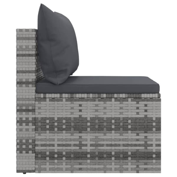 vidaXL sofasæt til haven 4 dele med hynder polyrattan grå