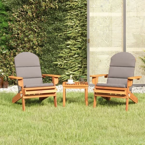 vidaXL Adirondack-loungesæt til haven 3 dele massivt akacietræ