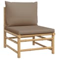Miniatyrbild 4 av 11: vidaXL Loungegrupp 12 delar taupe dynor bambu