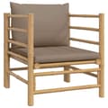 Miniatyrbild 5 av 11: vidaXL Loungegrupp 12 delar taupe dynor bambu