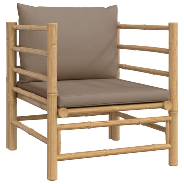 vidaXL Loungegrupp 12 delar taupe dynor bambu