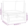 Miniatyrbild 8 av 11: vidaXL Loungegrupp 12 delar taupe dynor bambu