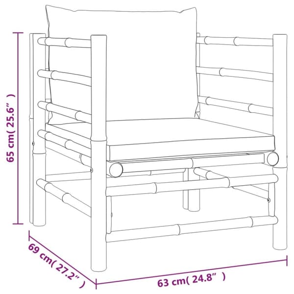 vidaXL Loungegrupp 12 delar taupe dynor bambu