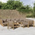 Miniatyrbild 1 av 11: vidaXL Loungegrupp 12 delar taupe dynor bambu