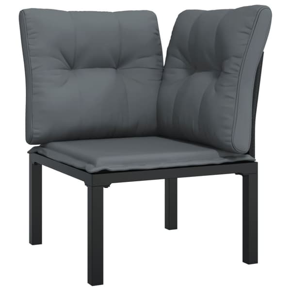 vidaXL loungesæt til haven 7 dele polyrattan sort og grå