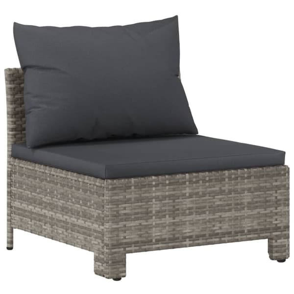 vidaXL loungesæt til haven 7 dele med hynder polyrattan grå
