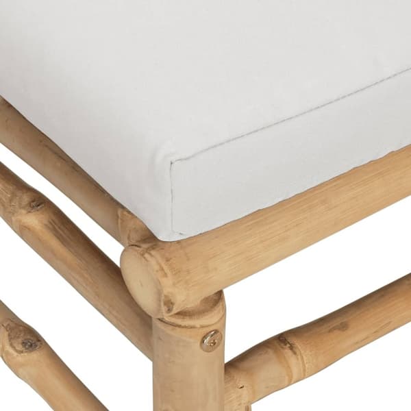 vidaXL Loungegrupp 6 delar ljusgråa dynor bambu