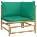 Miniatyrbild 4 av 9: vidaXL Loungegrupp 6 delar gröna dynor bambu