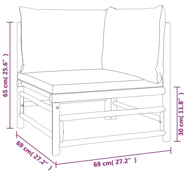 vidaXL Loungegrupp 5 delar gröna dynor bambu