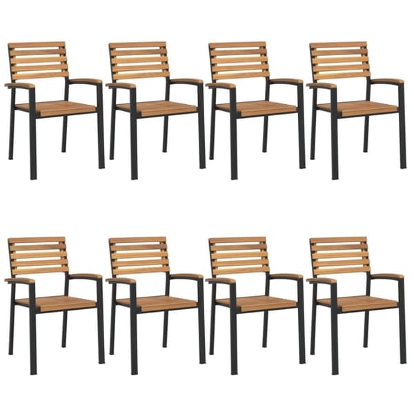 vidaXL Hagespisegruppe 9 deler heltre akasie og metal