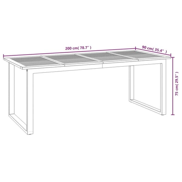 vidaXL Hagespisegruppe 9 deler heltre akasie og metal