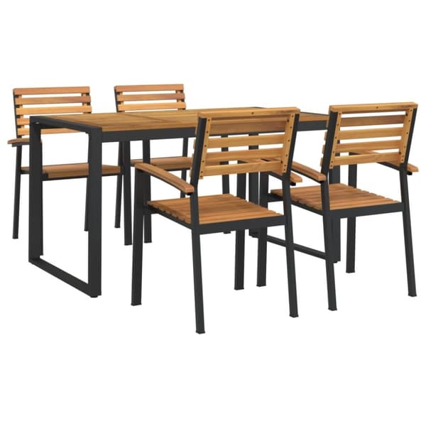 vidaXL Hagespisegruppe 5 deler heltre akasie og metall