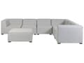 Miniatyrbillede 5 af 11: Loungesæt Grå Polyester 7 Personers Moderne Udendørs Modulsofa med Skammel Vandafvisende Havesofa Udendørs Lounge Hjørnesofa