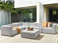 Miniatyrbillede 2 af 11: Loungesæt Grå Polyester 7 Personers Moderne Udendørs Modulsofa med Skammel Vandafvisende Havesofa Udendørs Lounge Hjørnesofa