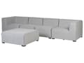 Miniatyrbillede 5 af 11: Loungesæt Grå Polyester 4 Personers Moderne Udendørs Modulsofa med Skammel Vandafvisende Havesofa Udendørs Haveloungesæt