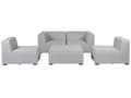 Miniatyrbillede 6 af 11: Loungesæt Grå Polyester 4 Personers Moderne Udendørs Modulsofa med Skammel Vandafvisende Havesofa Udendørs Haveloungesæt